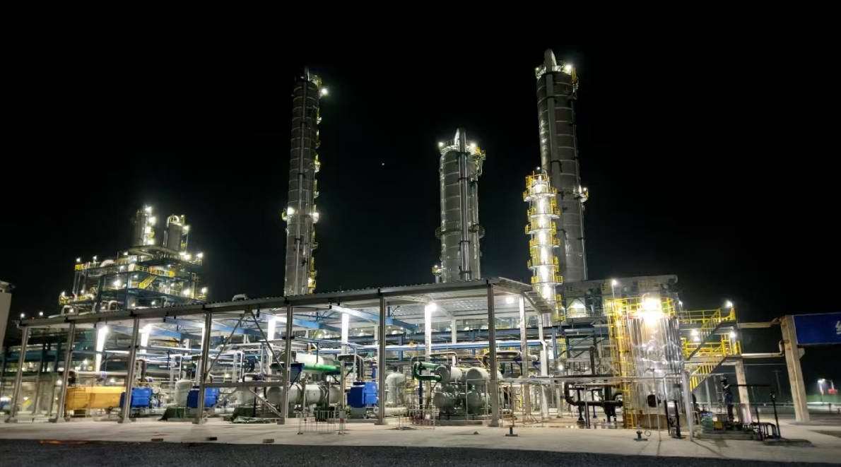 Distillation Columns Group Night View